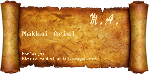 Makkai Ariel névjegykártya